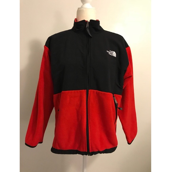 black and red fleece jacket